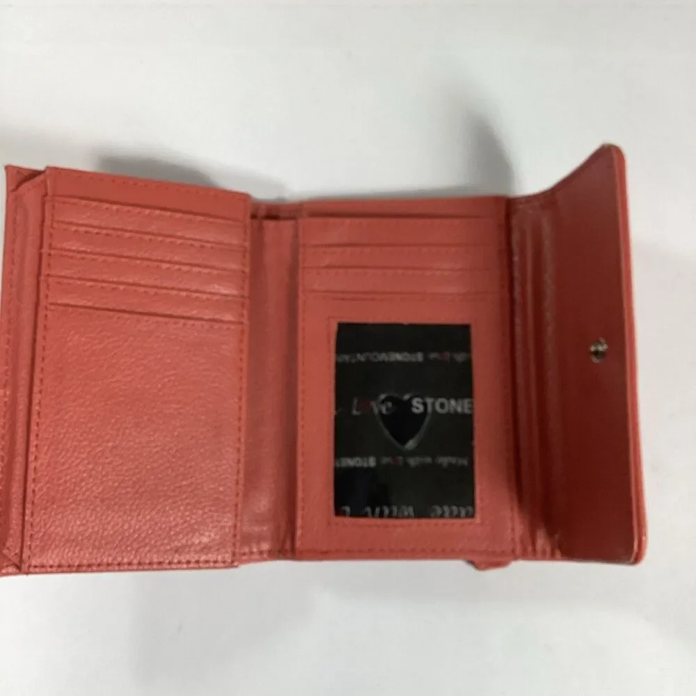 Stone Mountain Pebble Leather Coral Wallet